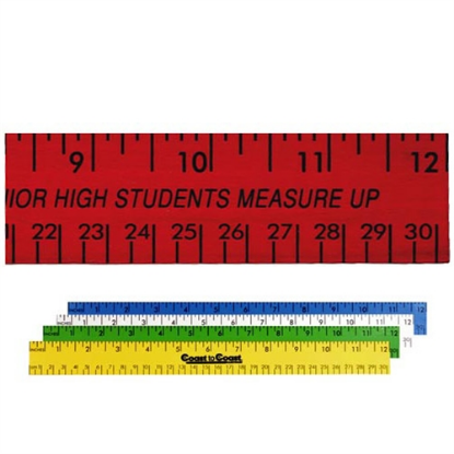 12" Enamel Flat Wood English & Metric Rulers