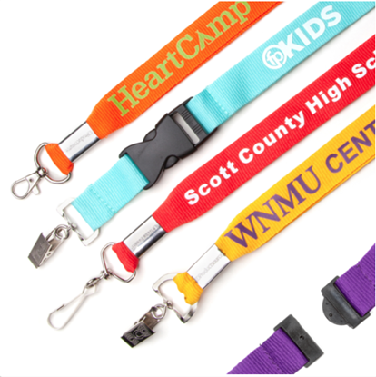 1" Youth Flat Polyester Lanyards w/ Breakaway