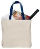 Shoulder Tote Natural/Royal Blue