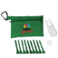 Full Color Deluxe Golf Kit in Zippered Pouch Green