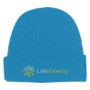 Custom Logo Knit Beanie with Cuff Light Blue