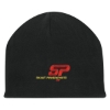 Custom Logo Double Layer Fleece Beanie Black