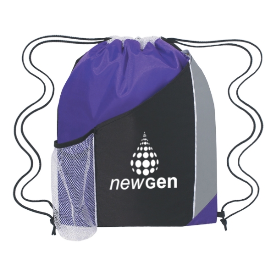 Custom Logo Tri-Color Sports Pack Black With Purple