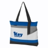 Custom Logo Advantage Tote Bag White With Royal Blue