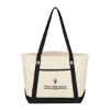 Custom Logo Medium Cotton Canvas Sailing Tote Bag Natural With Black