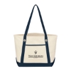 Custom Logo Medium Cotton Canvas Sailing Tote Bag Natural With Navy