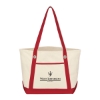 Custom Logo Medium Cotton Canvas Sailing Tote Bag Natural Red