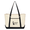 Custom Logo Large Cotton Canvas Sailing Tote Natural With Black