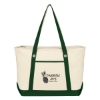 Custom Logo Large Cotton Canvas Sailing Tote Natural With Forest Green