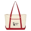 Custom Logo Large Cotton Canvas Sailing Tote Natural Red