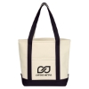 Custom Logo Small Heavy Cotton Canvas Boat Tote Natural With Black