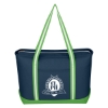 Custom Logo Large Cotton Canvas Admiral Tote Navy With Lime