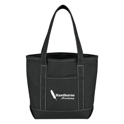 Custom Logo Small Cotton Canvas Yacht Tote Black