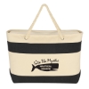 Custom Logo Large Cruising Tote Bag With Rope Handles - Silk Screen Natural With Black