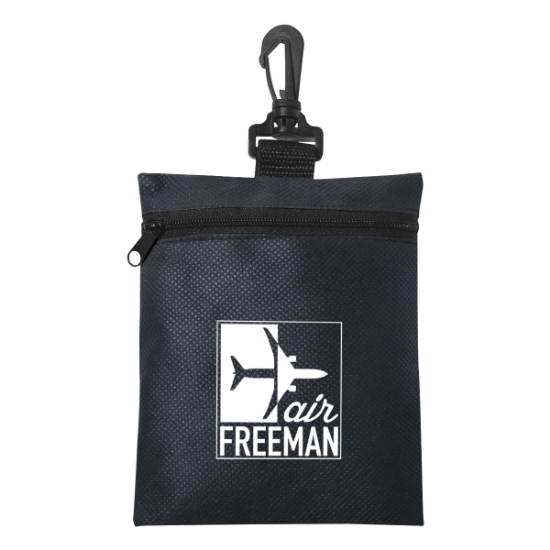 Custom Logo Non-Woven Zippered Pouch Black