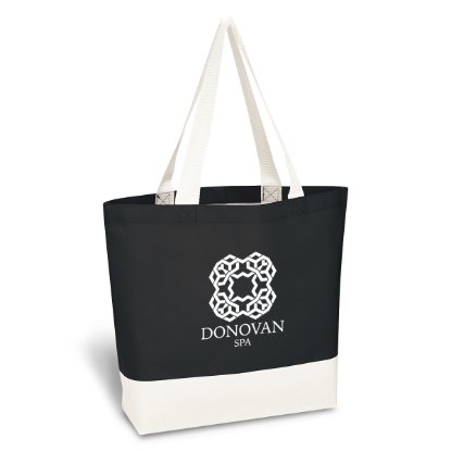 Custom Logo Charisma Laminated Non-Woven Tote Bag Black