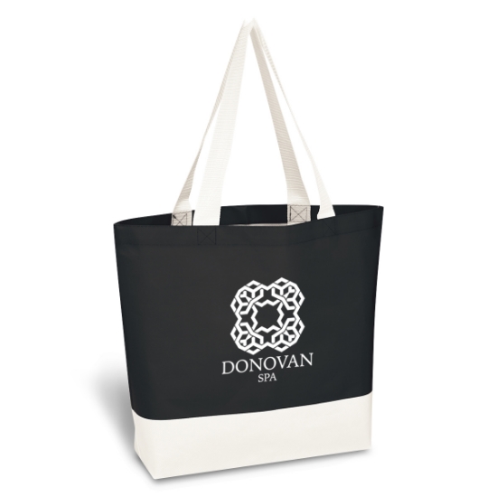 Custom Logo Charisma Laminated Non-Woven Tote Bag Black