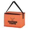 Custom Logo Two-Tone Crosshatched Lunch Bag Orange