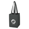 Custom Logo Non-Woven 4 Bottle Wine Tote Black