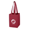 Custom Logo Non-Woven 4 Bottle Wine Tote Burgundy