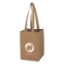 Custom Logo Non-Woven 4 Bottle Wine Tote Khaki