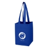 Custom Logo Non-Woven 4 Bottle Wine Tote Royal Blue