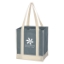 Custom Logo Non-Woven Two-Tone Shopper Tote Bag Blue With Ivory