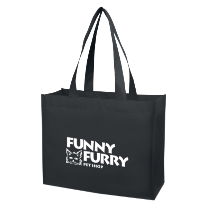 Custom Logo Matte Laminated Non-Woven Shopper Tote Matte Black