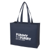 Custom Logo Matte Laminated Non-Woven Shopper Tote Navy Blue