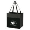 Custom Logo Lami-Combo Shopper Tote Black With Black