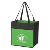 Custom Logo Lami-Combo Shopper Tote Black With Lime