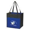 Custom Logo Lami-Combo Shopper Tote Black With Royal