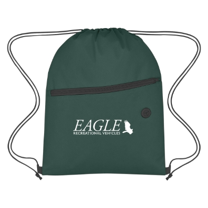 Custom Logo Non-Woven Hit Sports Pack with Front Zipper Forest Green