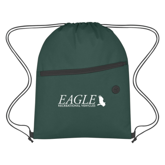 Custom Logo Non-Woven Hit Sports Pack with Front Zipper Forest Green