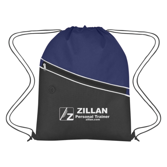 Custom Logo Non-Woven Two-Tone Hit Sports Pack Navy With Black