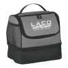 Custom Logo Two Compartment Lunch Pail Bag - Silk Screen Gray With Black