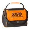 Custom Logo Triangle Insulated Lunch Bag Black With Orange