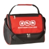 Custom Logo Triangle Insulated Lunch Bag Black With Red