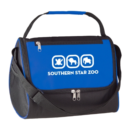 Custom Logo Triangle Insulated Lunch Bag Black With Royal