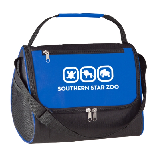 Custom Logo Triangle Insulated Lunch Bag Black With Royal