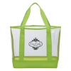Custom Logo Clear Casual Tote Bag - Silk Screen Clear With Lime