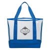 Custom Logo Clear Casual Tote Bag - Silk Screen Clear With Royal