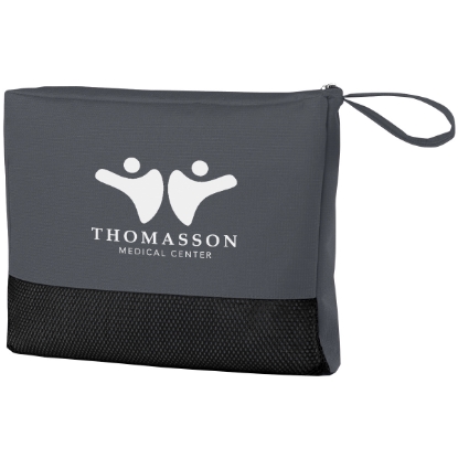 Custom Logo Travel Blanket with Bag Charcoal