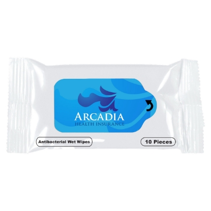 Custom Logo Antibacterial Wet Wipe Packet II White