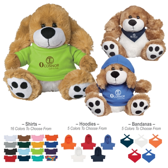 812 Plush Big Paw Dog with Shirt
