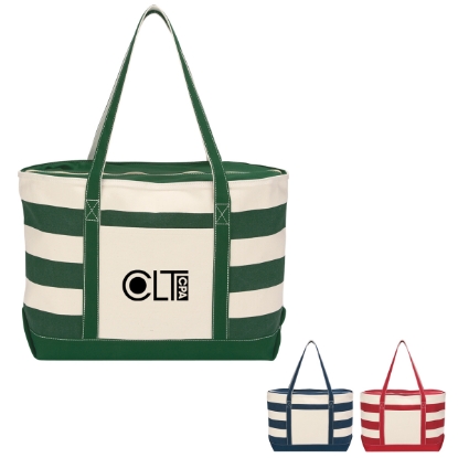 Cotton Canvas Nautical Tote  Silk Screen
