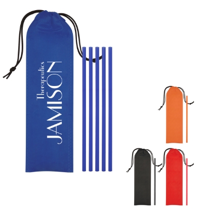 5Pack OnTheGo Straws w Pouch