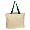 Natural Cotton Canvas Tote Bag Natural w/Green
