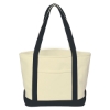 Heavy Cotton Canvas Boat Tote Bag Natural w/Black