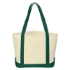 Heavy Cotton Canvas Boat Tote Bag Natural w/Forest Green